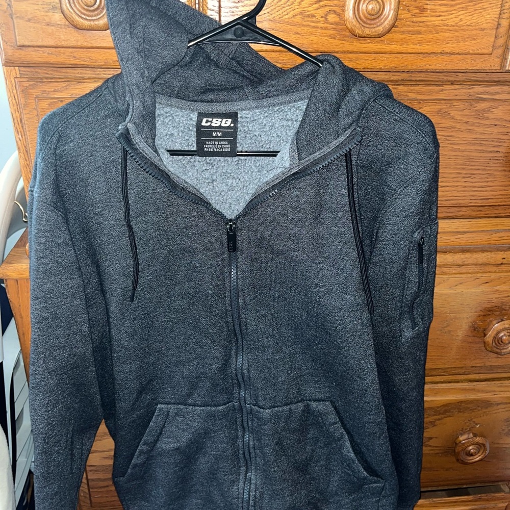 CSG Men's Charcoal Zip-Up Sweater